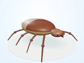 Render 3D orientativo de garrapatas