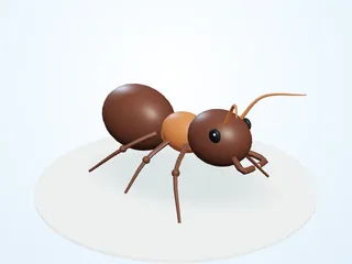 Render 3D orientativo de hormigas